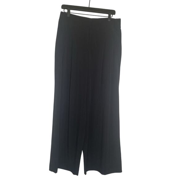 Athleta Wide Leg Pants Black Pockets Career Casual Size 12 - Picture 1 of 7